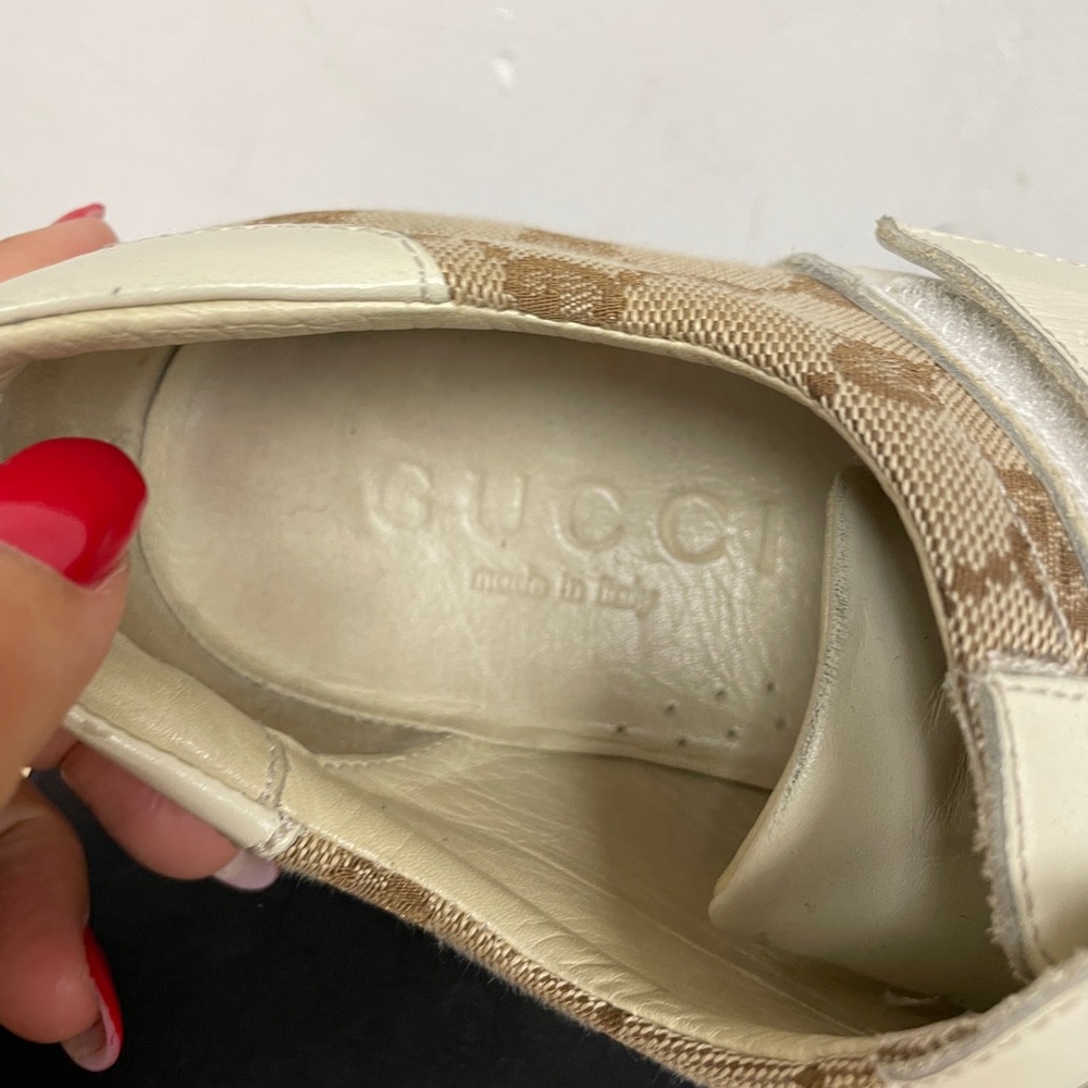 GG Canvas & Leather Velcro Sneakers - Picture 7 of 8